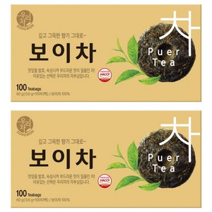 우리차 송원식품 보이차, 600mg, 100개입, 2개