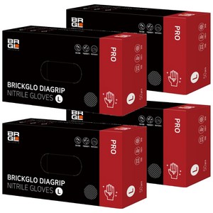 브릭글로 다이아그립 프로 니트릴 장갑 50p, 블랙, L, 4개