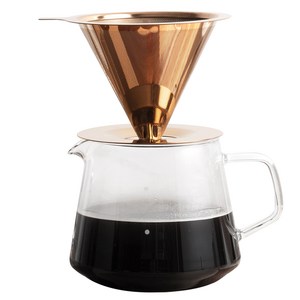 칼딘 티타늄 드리퍼 핸드드립세트 TP-01 로즈골드, 750ml, 1세트, 드리퍼 + 드립서버