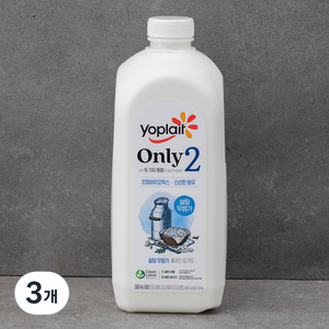 요플레 Only2 플레인 요거트, 1.8L, 1개입, 3개
