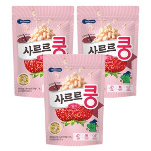 베베쿡 사르르쿵 과자, 딸기맛, 23g, 3개