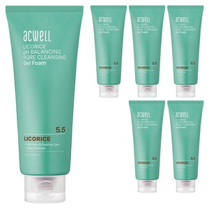 아크웰 감초수 피에이치 밸런싱 포어 클렌징 젤 폼, 160ml, 6개