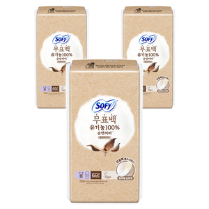쏘피 순면커버 내추럴 컬러팬티라이너, 롱, 69개입, 3개