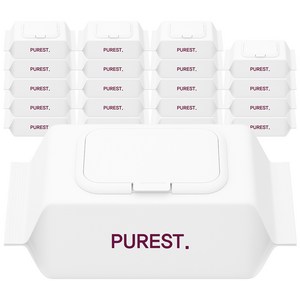퓨어스트 시그니처 초순수 저자극 엠보싱 아기물티슈 캡형, 20개, 100매, 50g