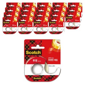쓰리엠 스카치 투명테이프 522D 디스펜서 12mm x 20m, 20개
