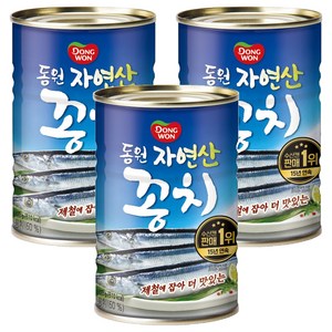 동원 꽁치 통조림, 300g, 3개