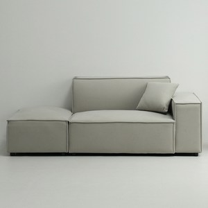 퍼리든 네스트 패브릭 2인용 쇼파 좌형 + 쿠션 + 스툴 세트 방문설치, 그레이