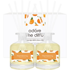 오도르 홈 디퓨저 250ml 2p + 섬유스틱 10p, 한라봉, 500ml, 1개