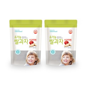 베베푸드 유기농 쌀과자 떡뻥, 사과, 20g, 2개