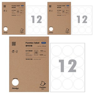 폼텍 분류표기용 라벨 LS-3640, 12칸, 300개