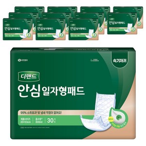 디펜드 남녀공용 안심 일자형 패드 성인기저귀, 30개입, 12개