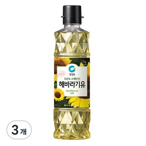청정원 해바라기유, 900ml, 3개