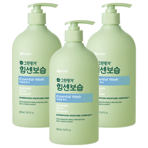 그린핑거 힘센보습 에센셜 유아 바디워시, 500ml, 3개