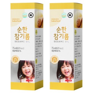 베베푸드 순한 참기름, 통참깨, 2개, 75ml