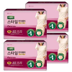 디펜드 여성용 프리미엄 스타일 언더웨어 성인기저귀 파워, 중형, 14개입, 4개