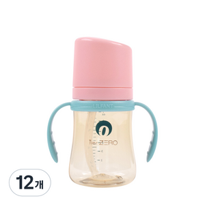 릴팡 티어제로 슈퍼소프트 양손 PPSU 빨대컵, 200ml, 12개, 샤인핑크