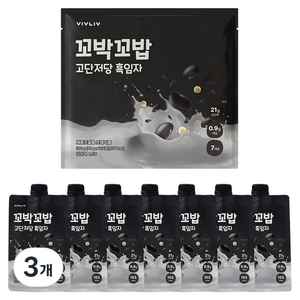 꼬박꼬밥 고단저당 단백질 쉐이크 흑임자맛 7p, 280g, 3개