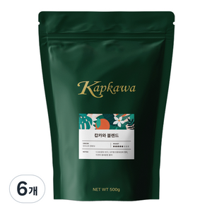 캅카와 블렌드, 홀빈(분쇄안함), 500g, 6개