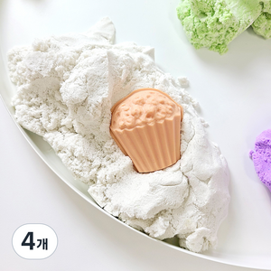 라호키즈 어린이 클레이 모래 2p, 화이트, 600g, 4개