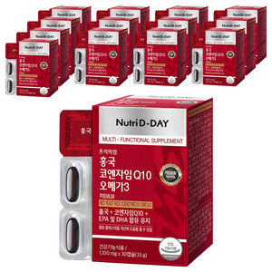 뉴트리디데이 홍국 코엔자임 Q10 오메가3, 30정, 14개