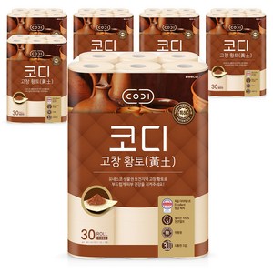 코디 천연펄프 3겹 고창 황토 롤화장지, 30m, 30개입, 6개