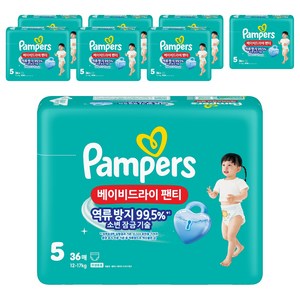 팸퍼스 베이비드라이 팬티형 기저귀, 5단계, 288매