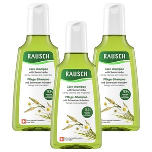 라우쉬 스위스 허벌 케어 샴푸, 200ml, 3개