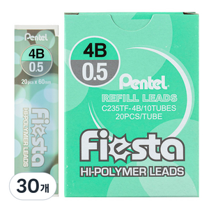 펜텔 피에스타 샤프심 4B C235TF, 0.5mm, 3세트