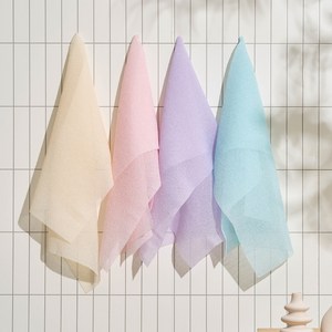 샤바스 샤워타월 파스텔, 블루 + 바이올렛 + 핑크 + 옐로우, 4개입, 1세트