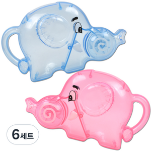 코끼리 회전 물 뿌리개 목욕놀이 완구 2종 세트, 파랑 + 분홍, 6세트