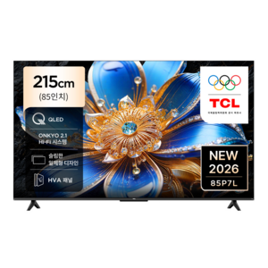 TCL 4K QLED TV, 85P7L, 방문설치, 무타공 벽걸이형(추가비용발생), 215cm(85인치)