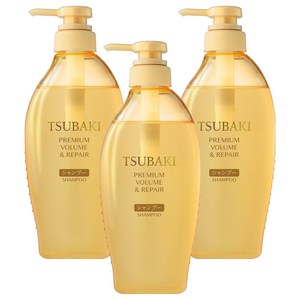 츠바키 프리미엄 볼륨 앤 리페어 샴푸, 450ml, 3개
