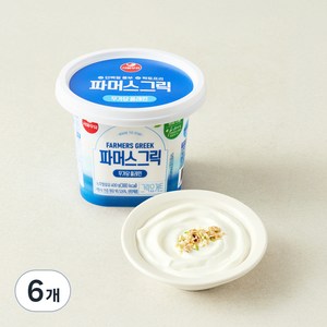 서울우유 파머스 그릭 무가당 플레인 요거트, 400g, 6개