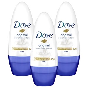 도브 오리지날 롤온 데오드란트, 40ml, 3개