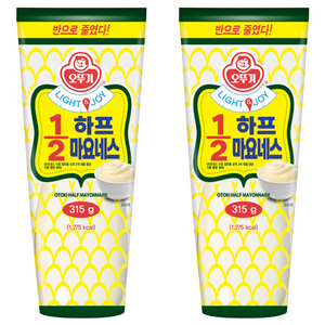 오뚜기 LIGHT & JOY 1/2 하프 마요네스, 315g, 2개