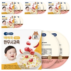 베베쿡 중기 한우사과죽 실온이유식 2p, 5개, 220g, 혼합맛(한우/사과)