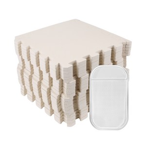 코멧 펫 반려동물 퍼즐 매트 32.5x32.5cm 20개 + 논슬립 패드 1개, 화이트