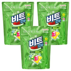 비트 캡슐 실내건조 캡슐세제 그린 플로럴향, 42개입, 3개