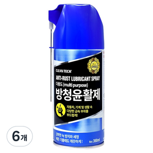 크린텍 차량용 방청윤활제 녹방지 세정 소음제거, 360ml, 6개