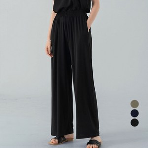 ELLEPARIS ELLE PARIS 여성용 에어리 찰랑 와이드 밴딩 팬츠 골드박스 특가