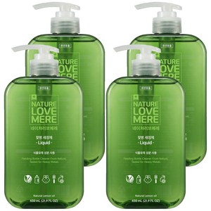 네이쳐러브메레 젖병 세정제 액상형 레몬향, 650ml, 4개