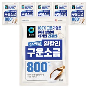 청정원 순수천혜염 알칼리 구운소금, 1kg, 6개