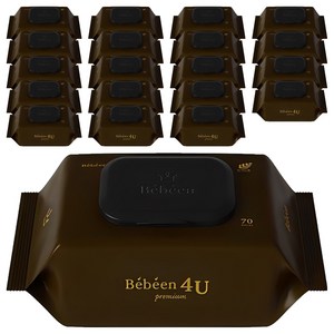 Bebeen 포유 프리미엄 유아물티슈 캡형, 75g, 70매, 20개