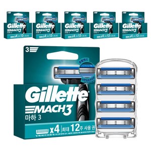 질레트 정품 마하3 면도날, 4개입, 6개