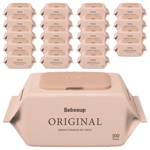 베베숲 오리지널 유아물티슈 캡형, 50g, 100매, 20개