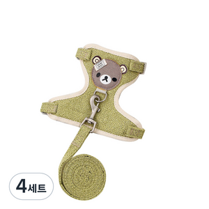 해밀 반려동물 귀여운 하네스 세트 M, 그린, 4세트