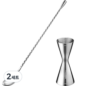 까사베니 스텐 슬림 계량 지거 소 + 바스푼 30cm 세트, 2세트