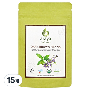 아라야 Naturals 헤나, 15개, 다크브라운