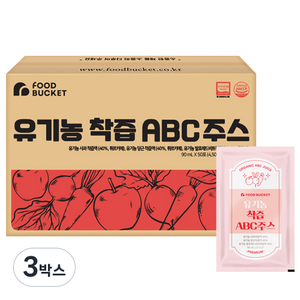 푸드버킷 유기농 NFC 착즙 ABC주스 50포, 4.5L, 3박스