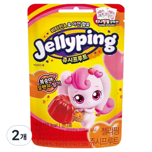 캐치티니핑 하츄핑의 젤리핑 쥬시 프루트 유아젤리, 2개, 50g, 혼합맛(복숭아/오렌지/딸기)